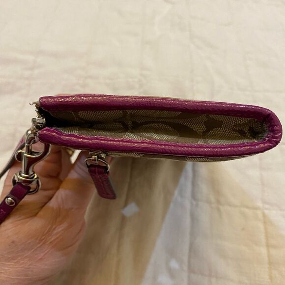 Coach Brown and Purple Wristlet Clutch - Picture 10 of 10